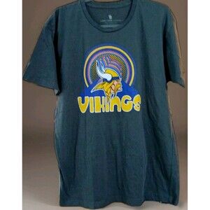 Minnesota Vikings Women’s L Gray Graphic Tee Junk Food NFL Fan Shirt Vintage Fit